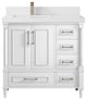 Aberdeen 36 Left Offset Bath Vanity in White 2" White Quartz