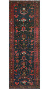Fine Vintage Distressed Eddy Navy/Rose Runner, 3'5x9'9