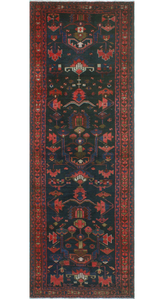 Fine Vintage Distressed Eddy Navy/Rose Runner, 3'5x9'9