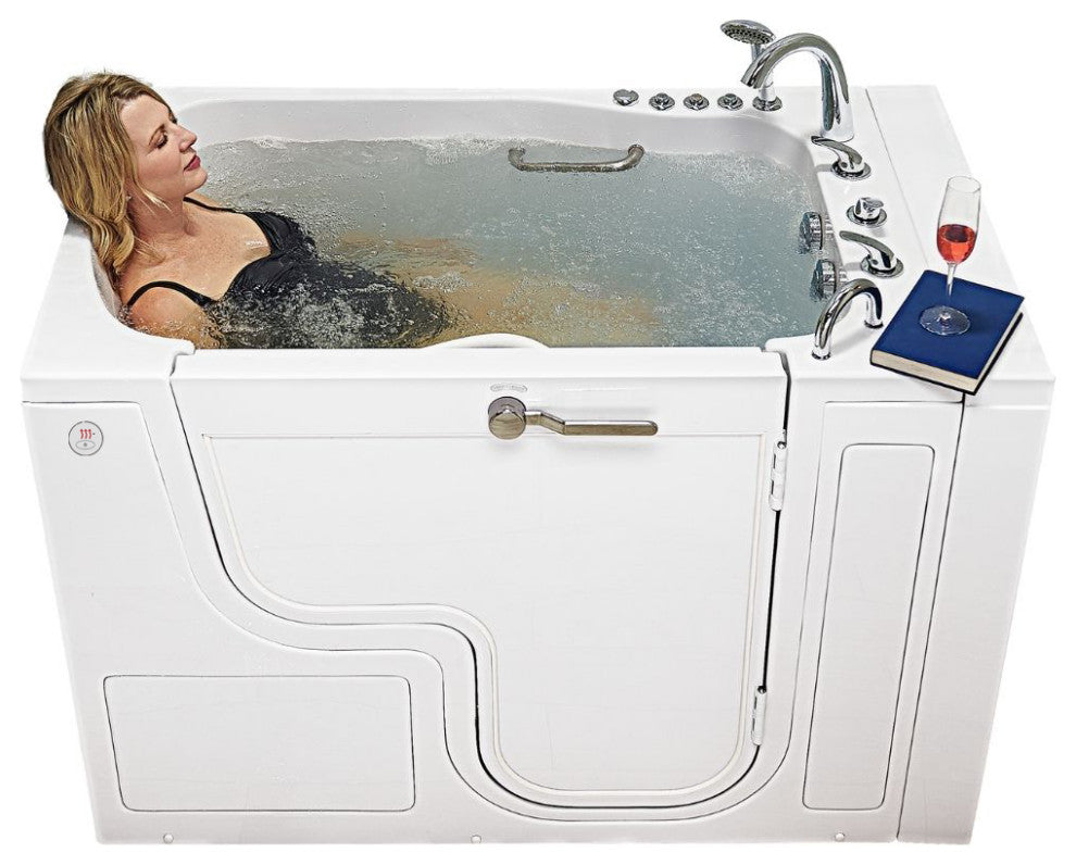 Ella Wheelchair Transfer 36"x55" Acrylic Walk-In Bathtub,Faucet, 2" Dual Drain,