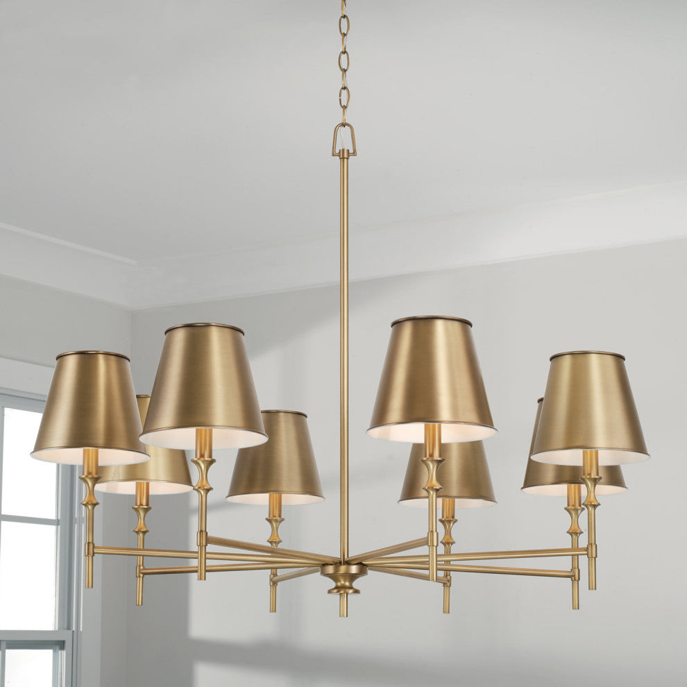 Capital Lighting 449781-707 Whitney 8 Light 41"W Chandelier - Aged Brass