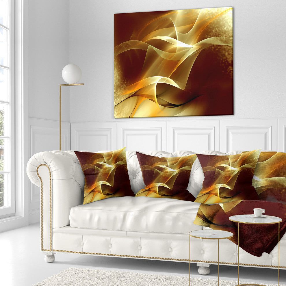 Light Yellow Abstract Fractal Design Abstract Throw Pillow, 16"x16"