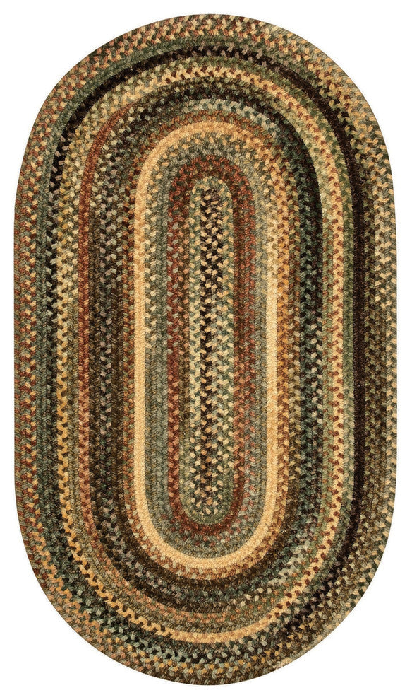 Capel Eaton Green 0442_200 Braided Rugs - 7' X 9' Oval