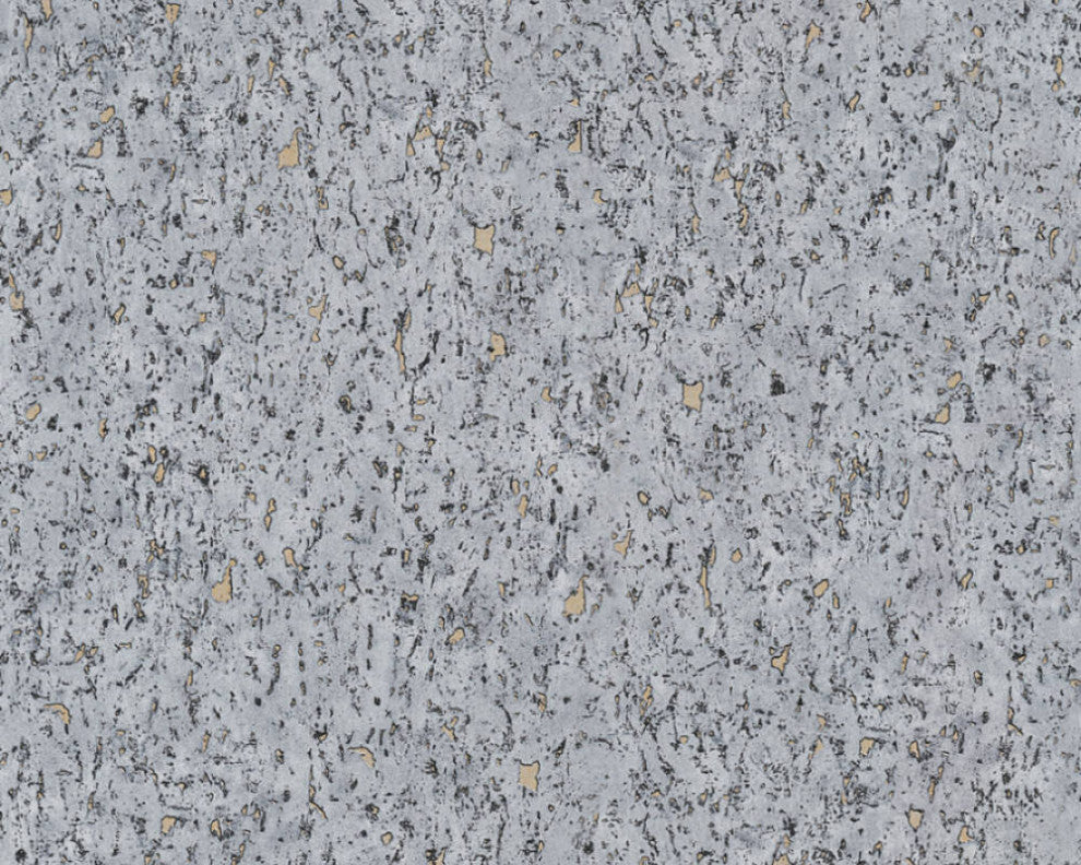 Plain Textured Wallpaper, Scattered Spots, Gray Silver, 1 Roll