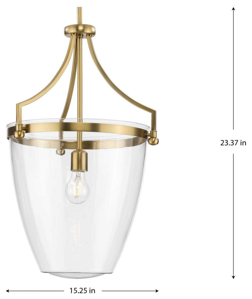 Parkhurst Collection One-Light Brushed Bronze Clear Glass Pendant Light