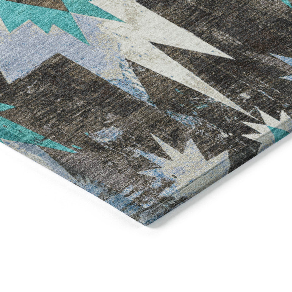 Machine Washable Indoor/Outdoor Chantille ACN1893 Brown 2'6" x 3'10" Rug