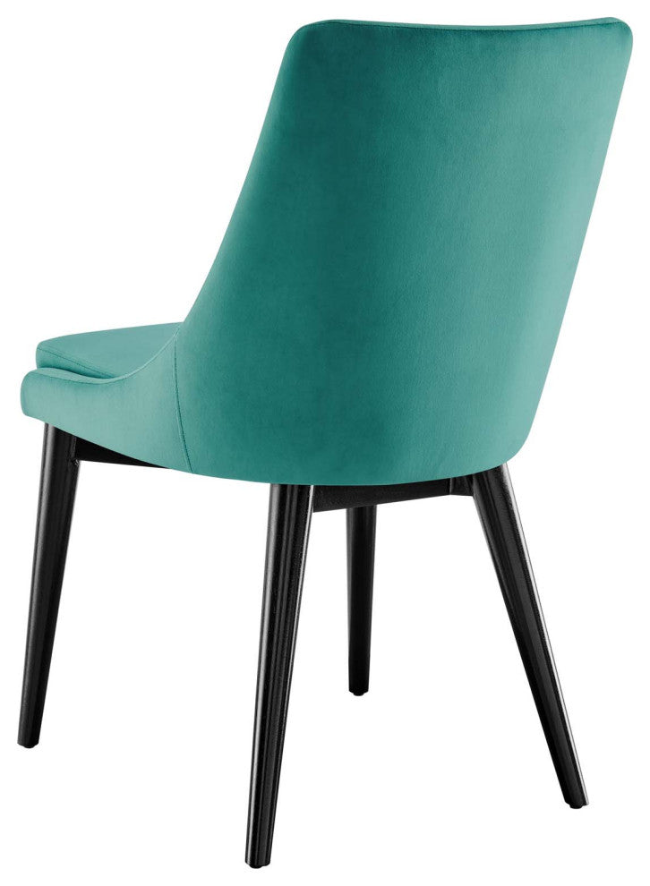 Side Dining Chair, Set of 2, Teal Blue, Velvet, Modern, Cafe Bistro Hospitality