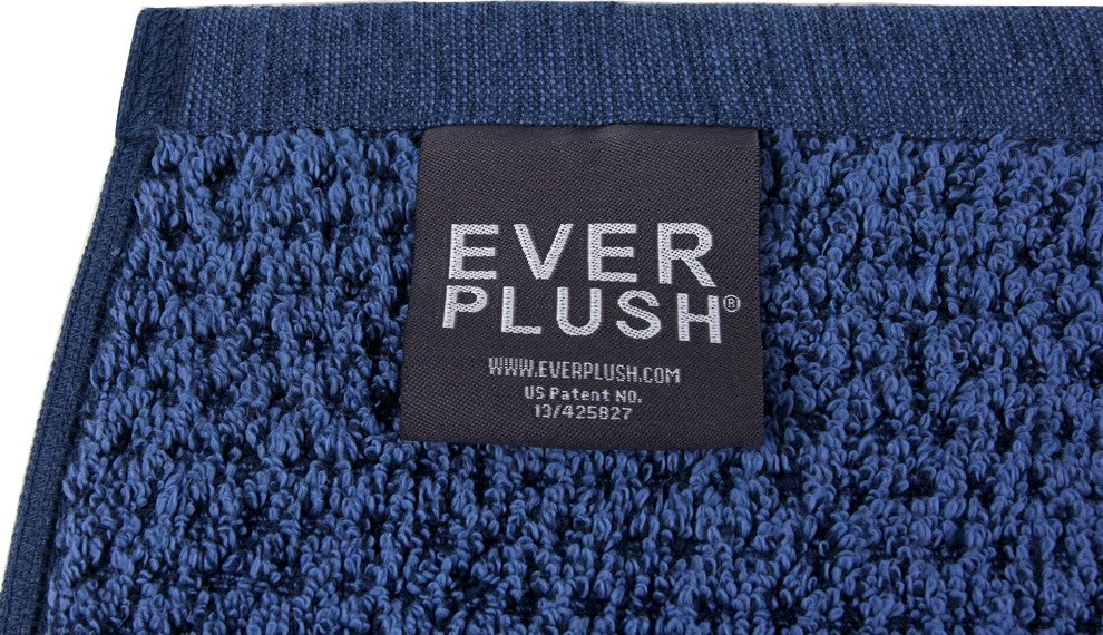 Everplush Diamond Jacquard Bath Sheet Towel Set, Set of 2, Navy Blue