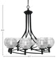 Capri 8-Light Chandelier, Matte Black/Clear Ribbed