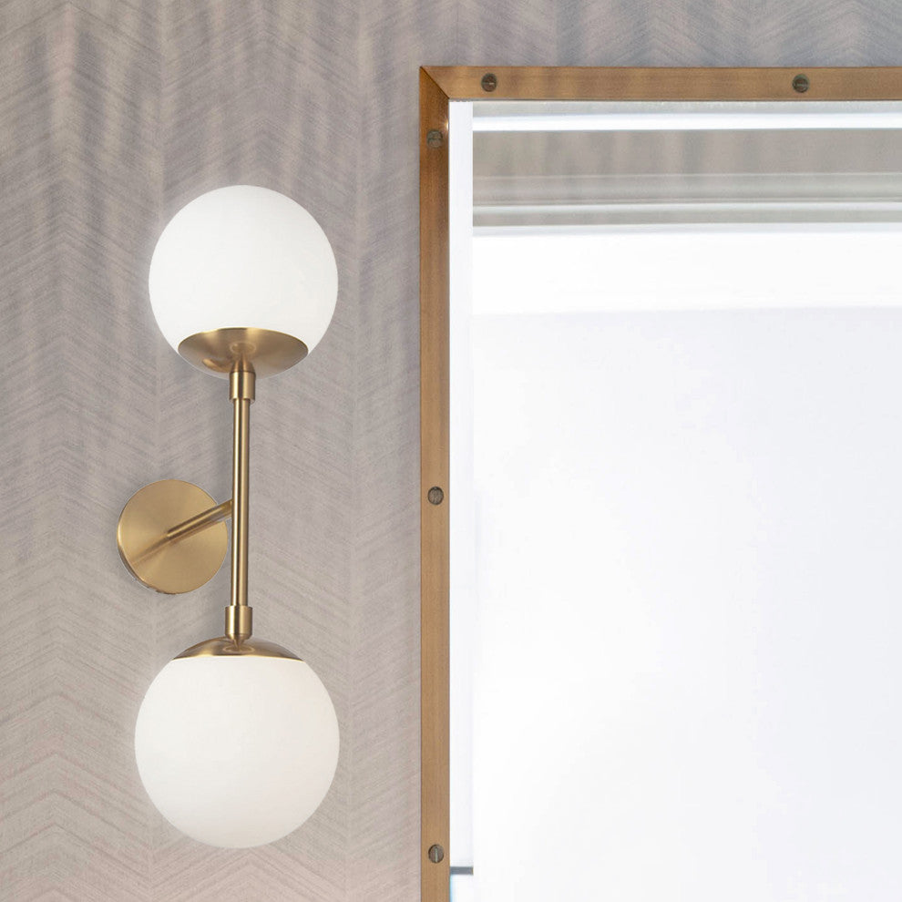 24" Dayana Transitional Modern Wall Sconce, Aged Brass