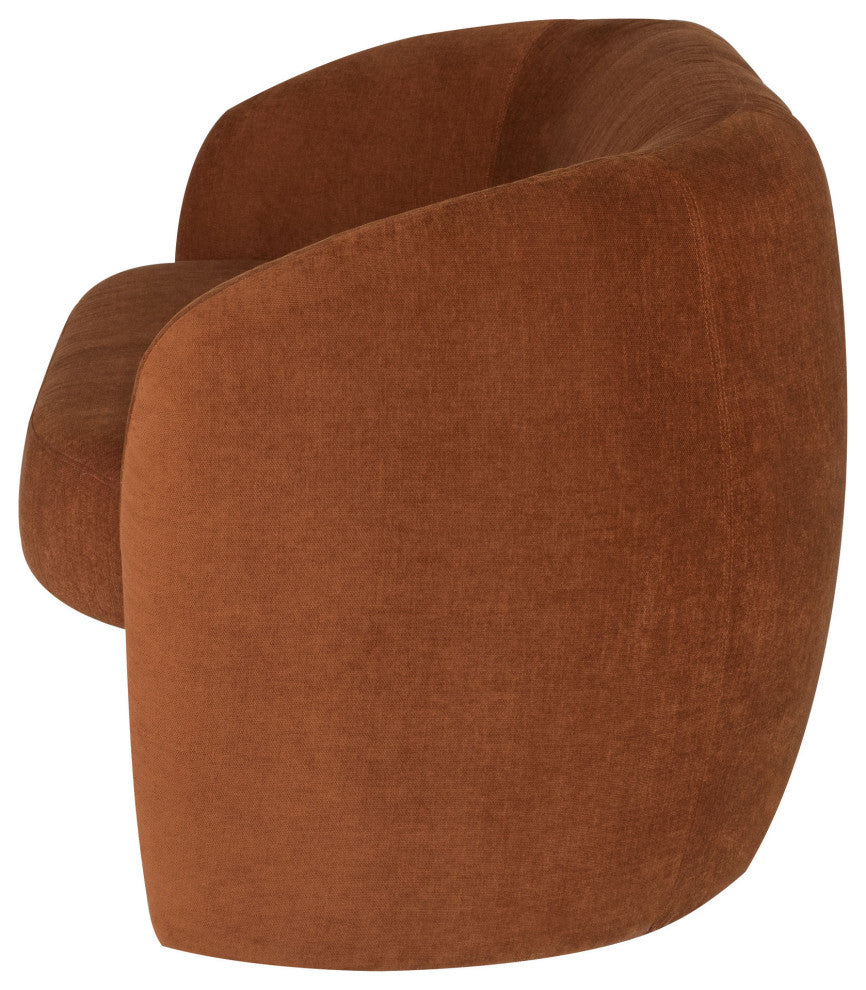 Clementine Terracotta Fabric Double Seat Sofa