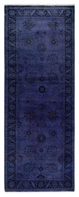 Fine Vibrance, One-of-a-Kind Hand-Knotted Runner Rug Purple, 3'1"x8'5"