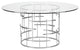 Round Tiffany Silver Metal Dining Table