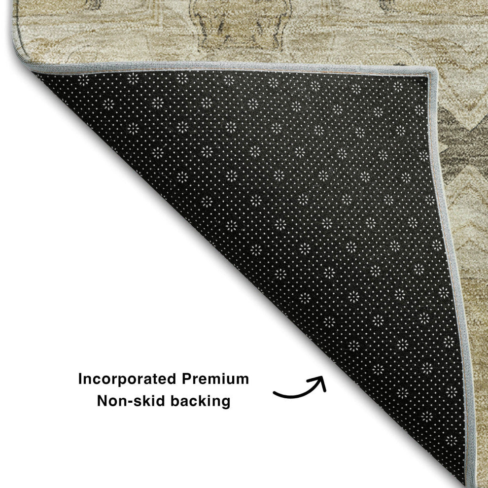 Premium Machine Washable Mayfield AMF564 Beige 9' x 12' Rug
