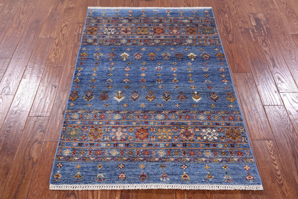 3' 5" X 5' 1" Handmade Super Kazak Khorjin Wool Rug Q10027