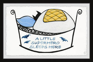"Superhero Bed" Framed Painting Print, 45"x30"