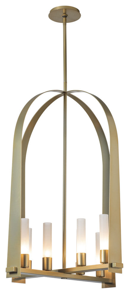 Triomphe 8-Light Pendant Modern Brass Frosted Glass