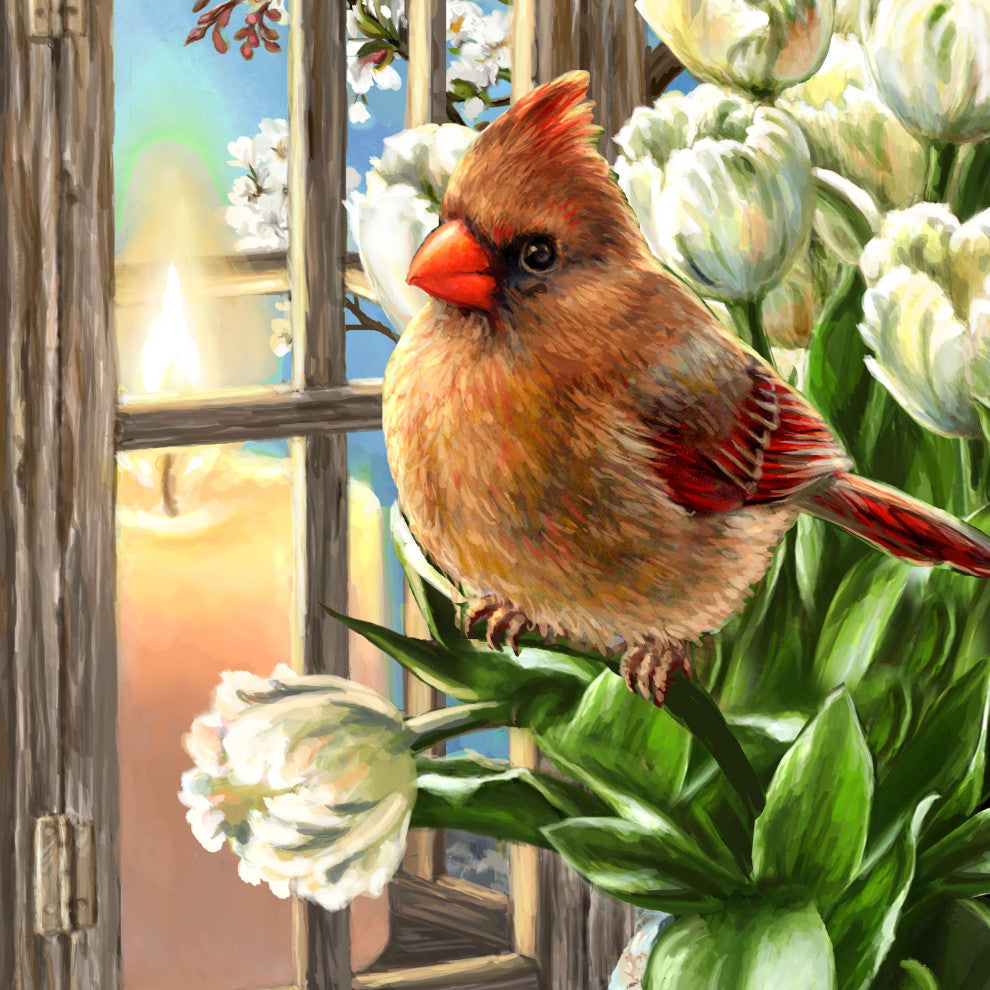 Lantern Cardinals Holiday Door Decor