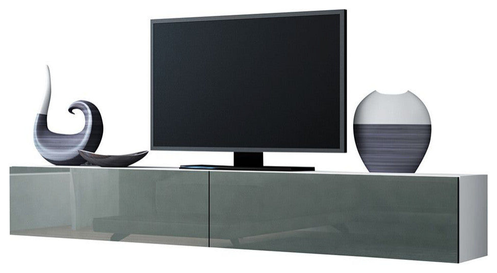 LIDO TV Stand, Latte, White/Grey