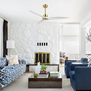 60" 3-Blade Reversible DC Motor Ceiling Fan with Remote, Gold