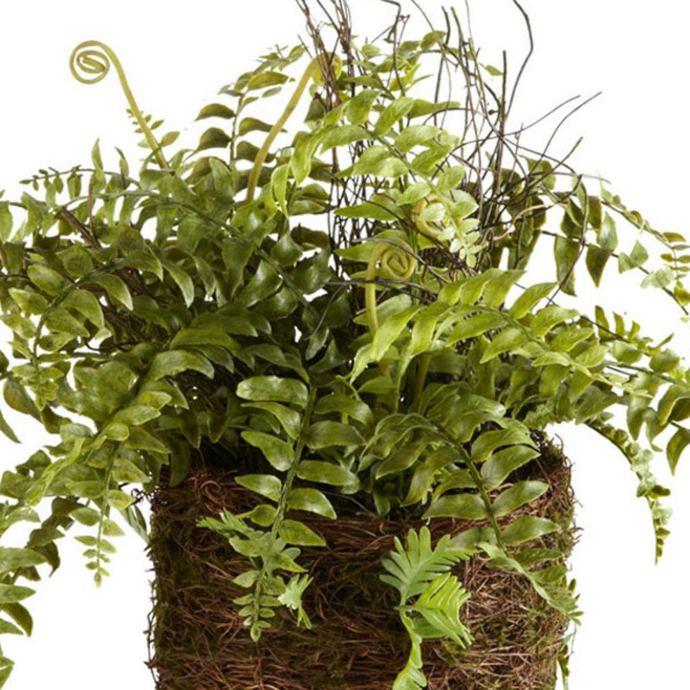 Luxe Boston Fern Faux Floral Artificial Plant Large 12in Drop In Leaves Designer
