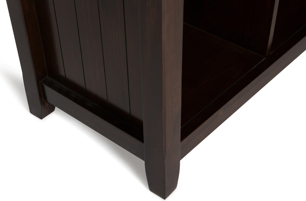 Acadian Solid Wood 48" X 44" 9 Cube Bookcase And Storage Unit In Brunette Brown