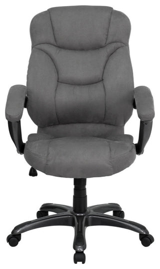 High Back Microfiber Contemporary Executive Swivel Office Chair, Gray