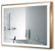 LED Lighted Bathroom Frame Mirror With Defogger, Gold, 48"x36"