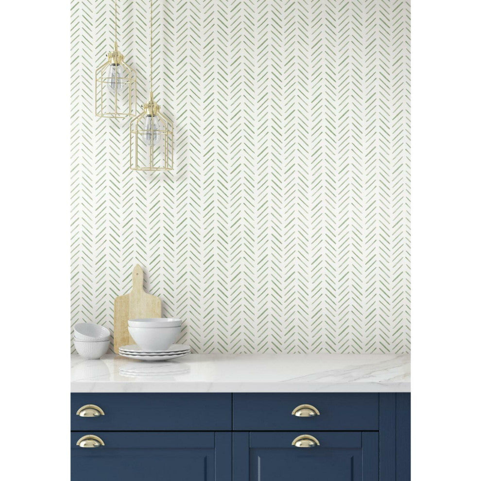 Painted Herringbone Wallpaper