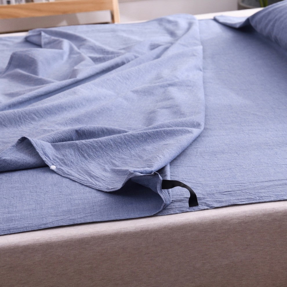 Travelux Hotel Camping Airbed Travel Sheet Set, Carrying Bag, Blue, Twin