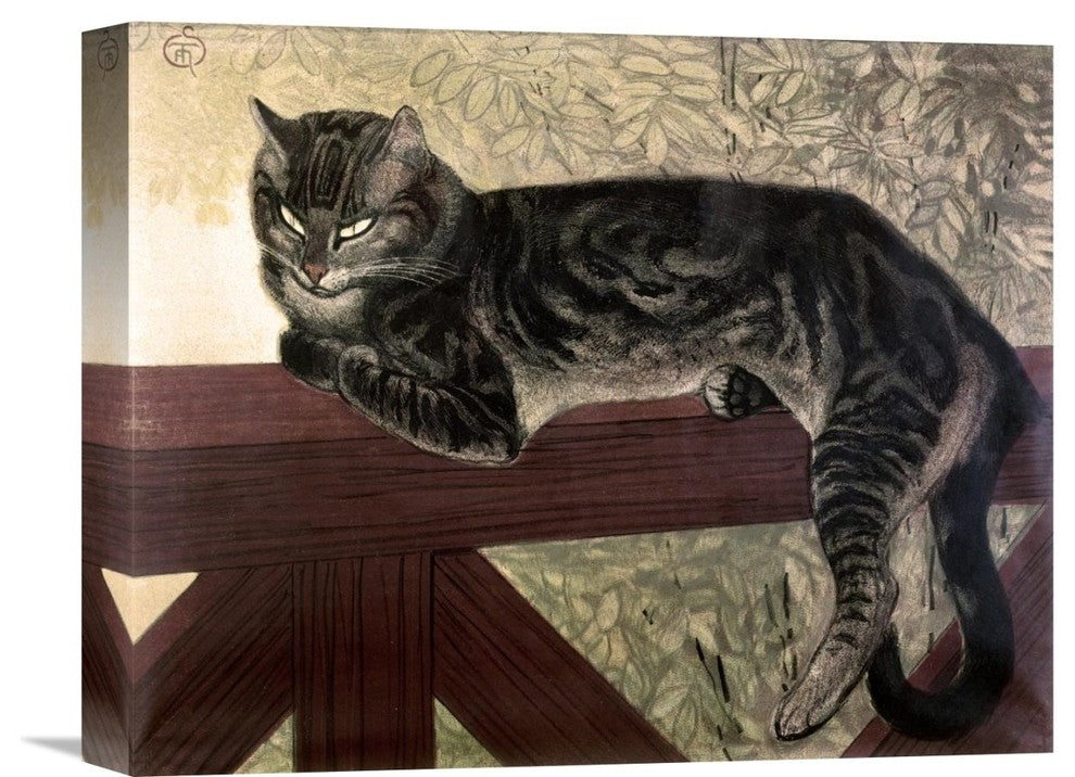"Cat On The Balustrade" Stretched Canvas Giclee by Theophile Steinlen, 16"x13"