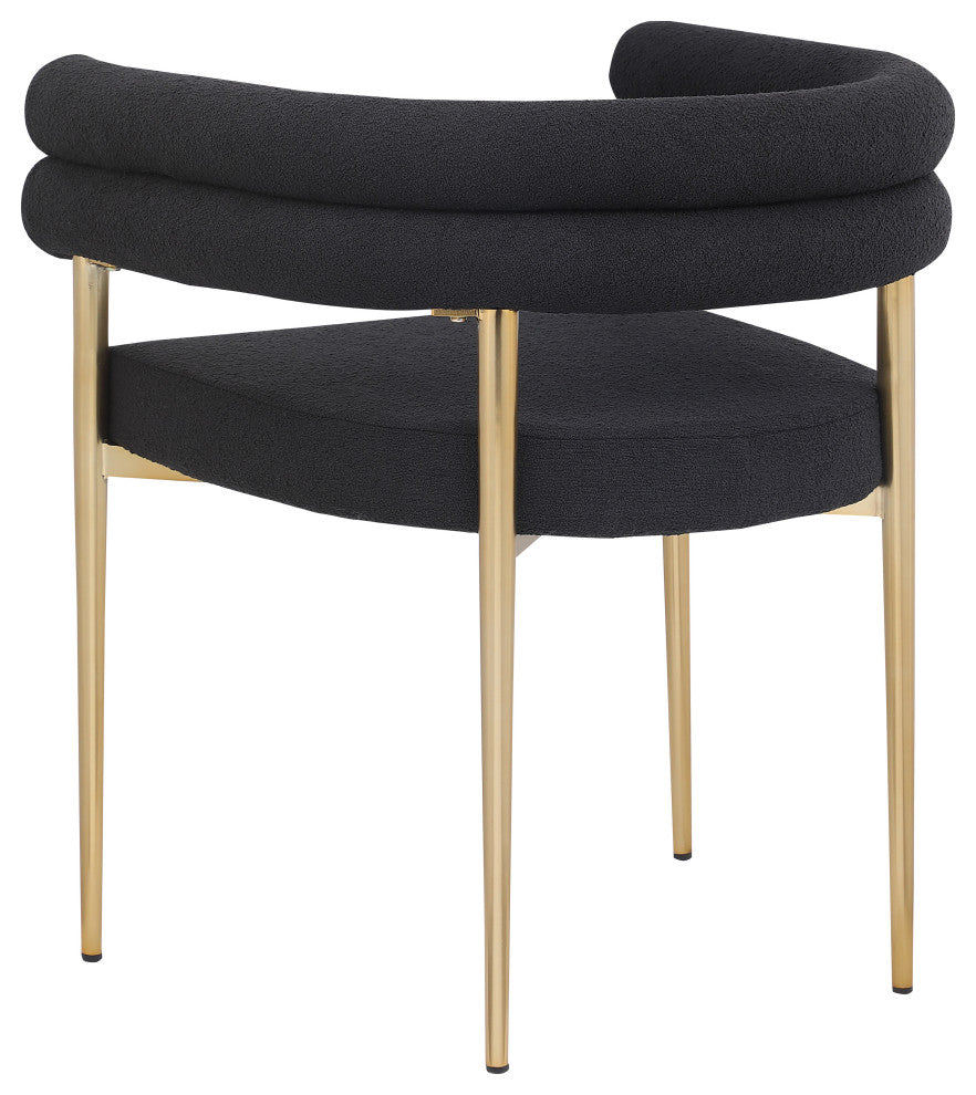 Brielle Boucle Fabric Upholstered  Dining Chair (Set of 2), Black