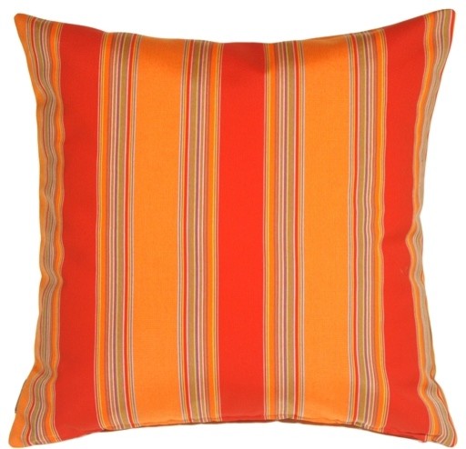 Pillow Decor - Sunbrella Bravada Salsa Outdoor Pillow, 20" X 20"