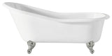 Cheviot Products Slipper Cast Iron Bathtub With Continuous Rolled Rim, Chrome