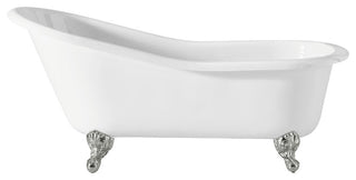 Cheviot Products Slipper Cast Iron Bathtub With Continuous Rolled Rim, Chrome