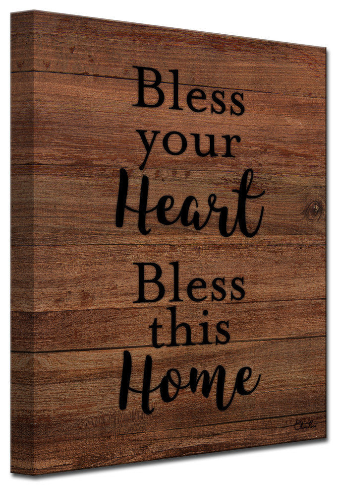 Ready2HangArt Farmhouse ''Bless this Home'' Wrapped Canvas Wall Art, 30"x40"