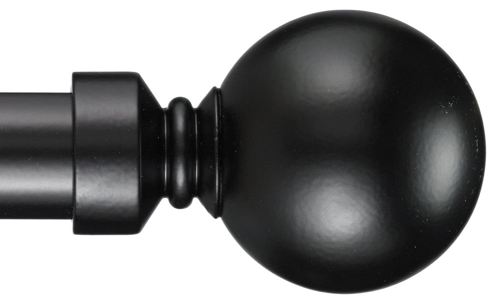 Deco Traverse Rod 1 With Ball 28 Finial, Black, 132