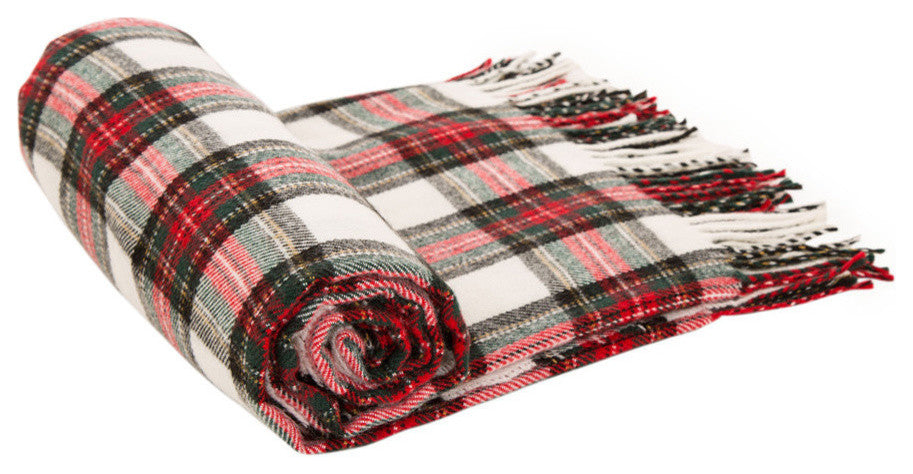 60"L Plaid Woven Throw