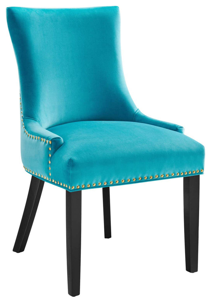 Marquis Performance Velvet Dining Chairs, Set of 2, Blue