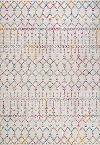 Moroccan HYPE Boho Vintage Diamond Runner Rug, Ivory/Multi, 3 X 5