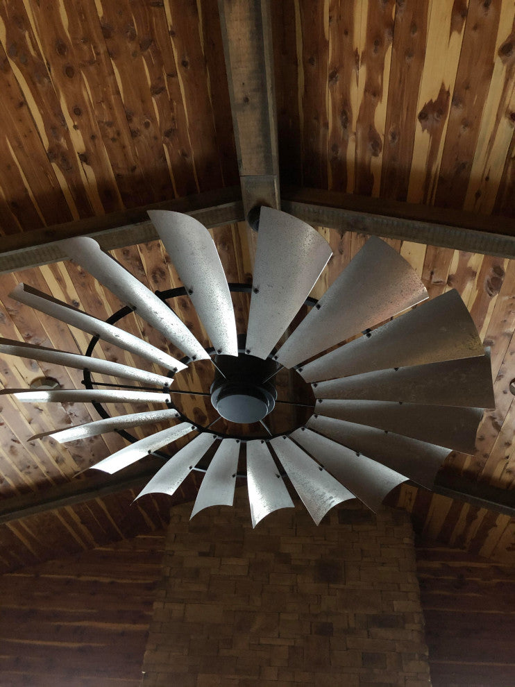 Windmill Ceiling Fan, 52", Tarnished Tin