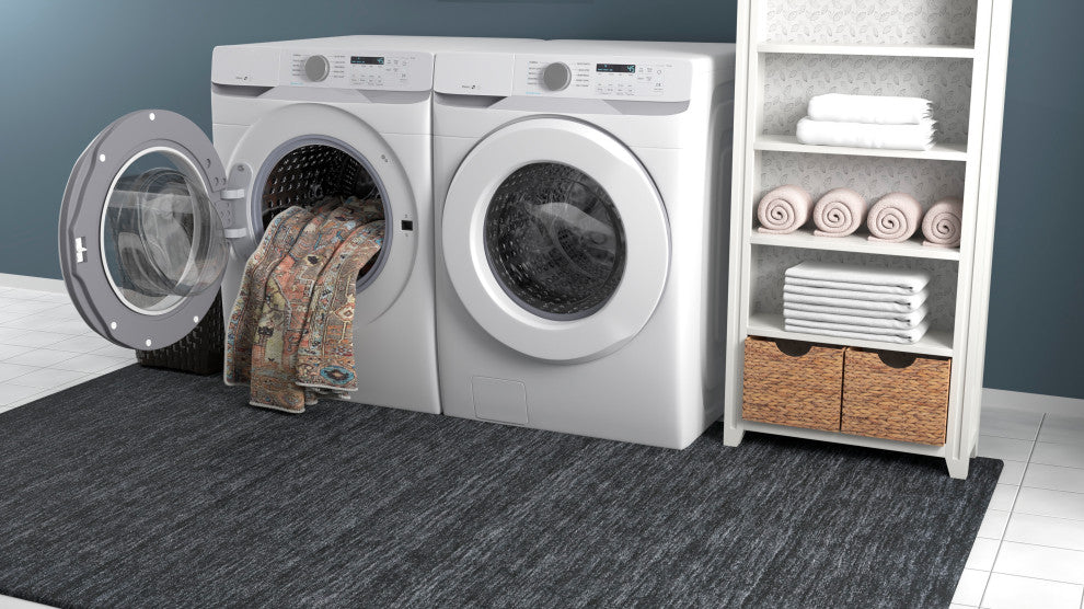 Weave & Wander Prescott Machine Washable Area Rug, Gray/Multi, 7'10"x9'10"