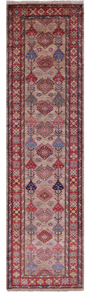 Super Kazak Hand Knotted Runner Wool Rug 2' 8" X 9' 10" Q7707
