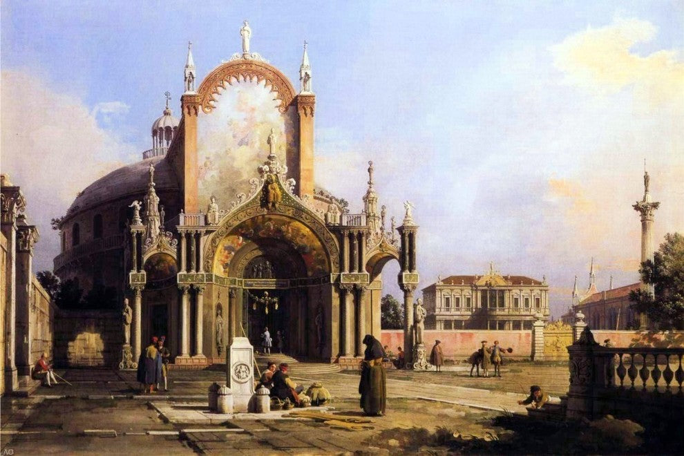 Canaletto Capriccio of a Round Church Wall Decal