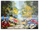 "Summer Forest With Flowers" Glossy Metal Wall Art, 3 Panels, 36"x28"