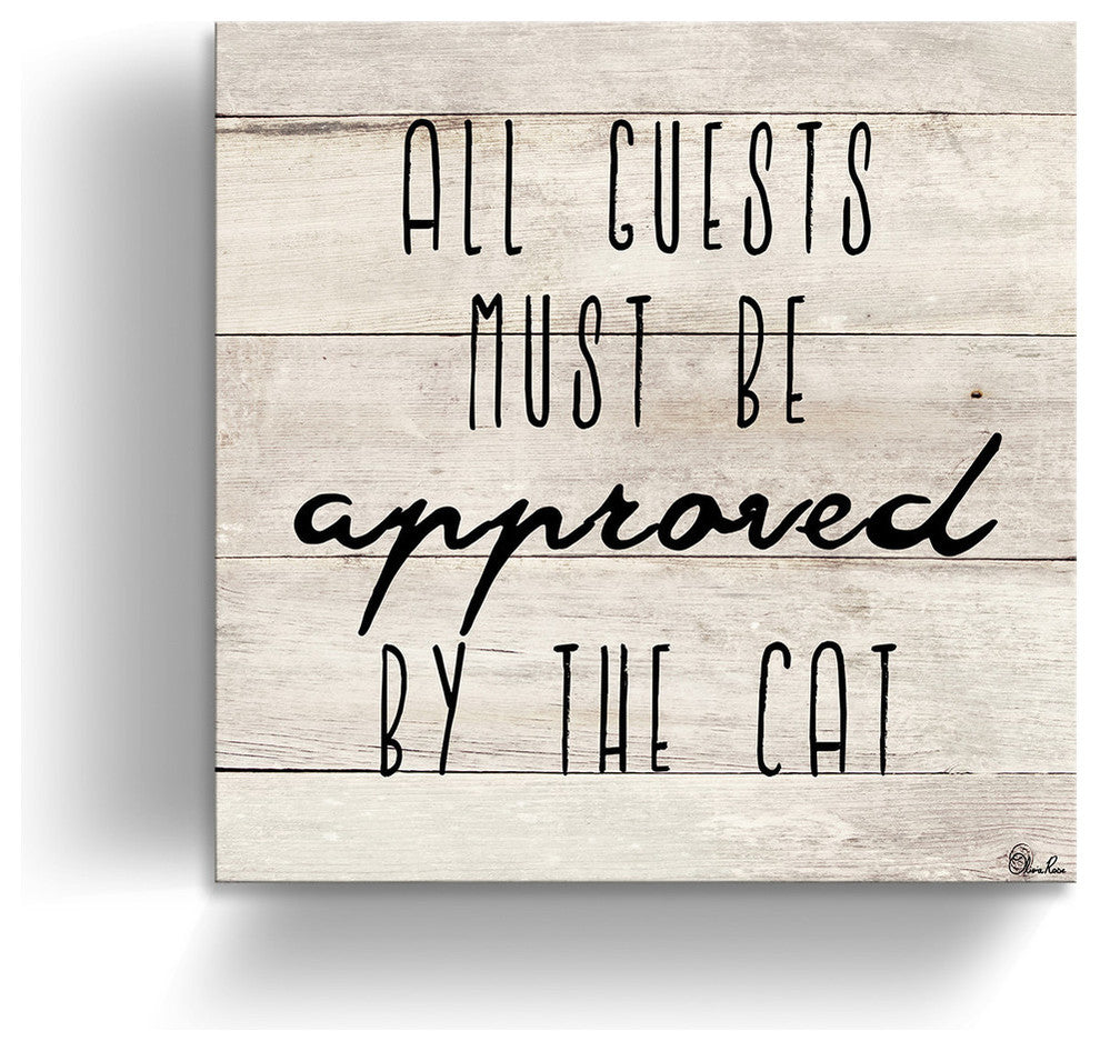 Ready2HangArt 'Cat Approved' Wrapped Canvas Pet Wall Art, 30"x30"