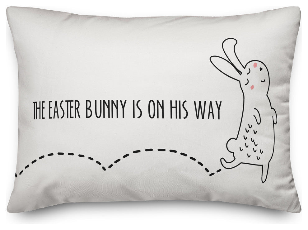 Easter Bunny is on his Way 14x20 Lumbar Pillow