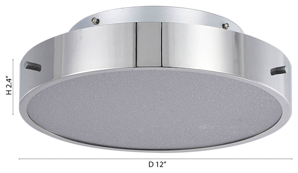 Bethel International FT102FM12CH 1-Light LED Flush Mount, Chrome