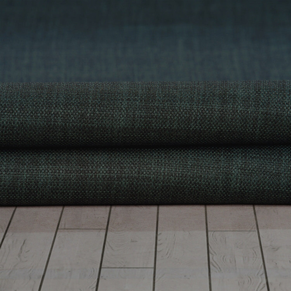 Focal Green Faux Linen Room Darkening Fabric Sample, 4Wx4L
