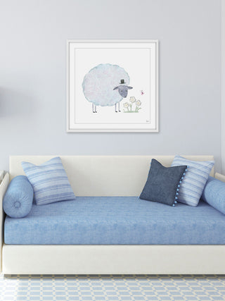 "Noble Sheep" Framed Painting Print, 32"x32"
